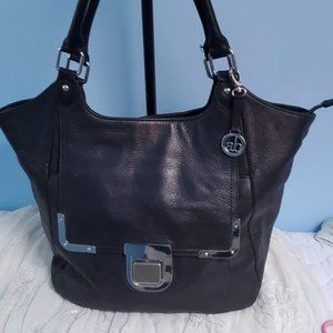 Audrey Brooke Black Leather Bag